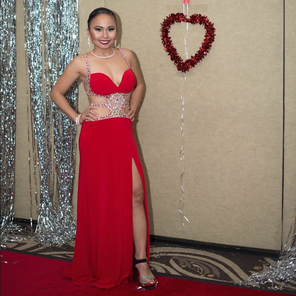 Hot red dress